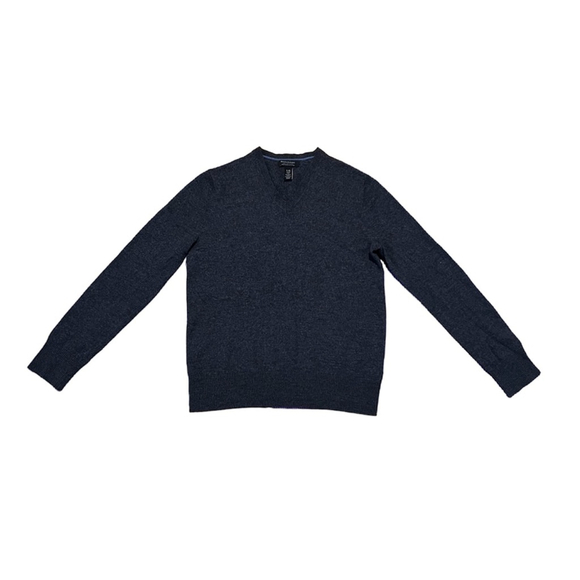 Banana Republic Dark Grey 100% Merino Wool V-Neck Long Sleeve Sweater Size L - Picture 4 of 6